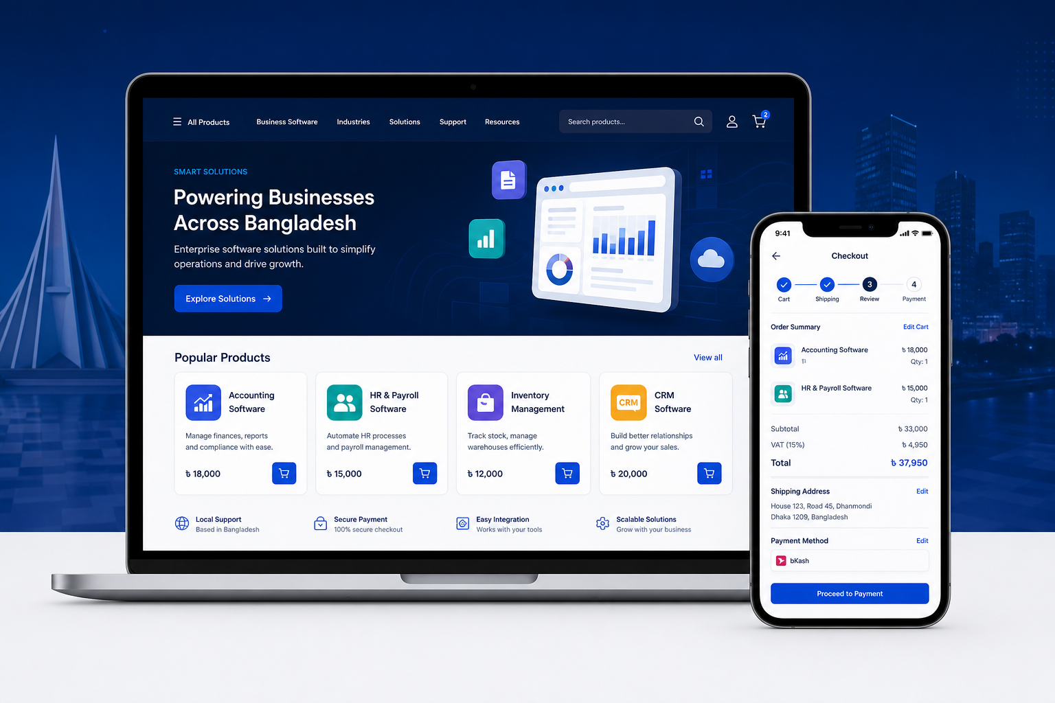 Pogiit ecommerce storefront on desktop and mobile